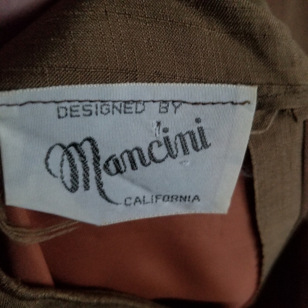 1950s Mancini Brown Silk Wiggle Dress‎ - Picture 4 of 4